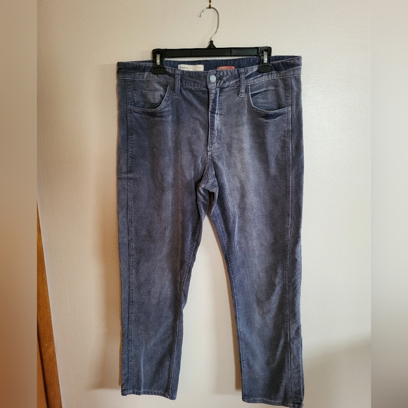 Pilcro Anthropologie Slim Boyfriend Corduroy Pants Blue-Gray Size 32 - Picture 2 of 9